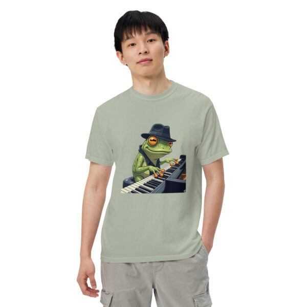 Frog on Piano: Unisex garment-dyed heavyweight t-shirt - Image 32