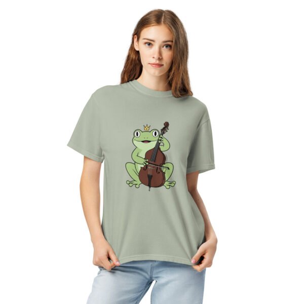 Frog on Bass: Unisex garment-dyed heavyweight t-shirt - Image 7