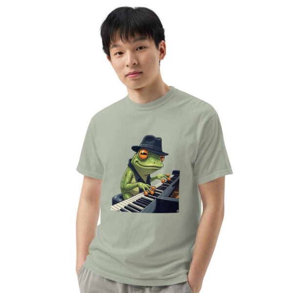 Frog on Piano: Unisex garment-dyed heavyweight t-shirt - Image 33