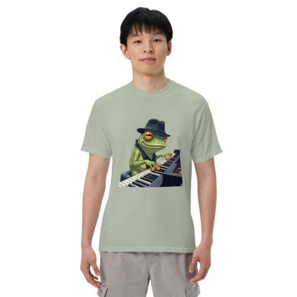 Frog on Piano: Unisex garment-dyed heavyweight t-shirt - Image 31