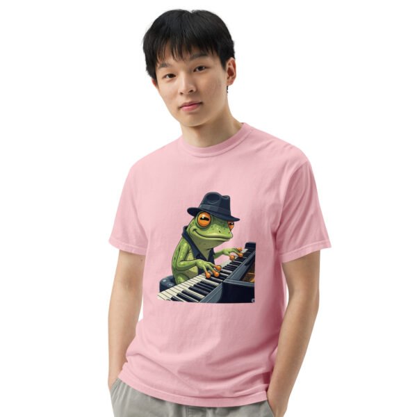 Frog on Piano: Unisex garment-dyed heavyweight t-shirt - Image 39
