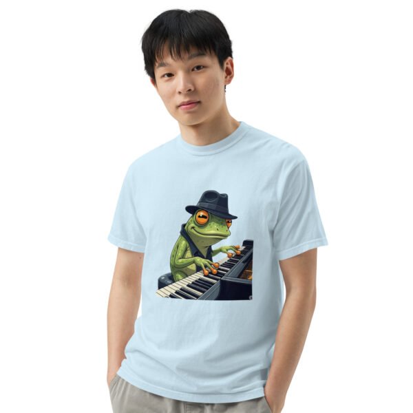 Frog on Piano: Unisex garment-dyed heavyweight t-shirt - Image 42