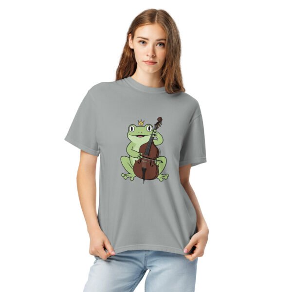 Frog on Bass: Unisex garment-dyed heavyweight t-shirt - Image 5