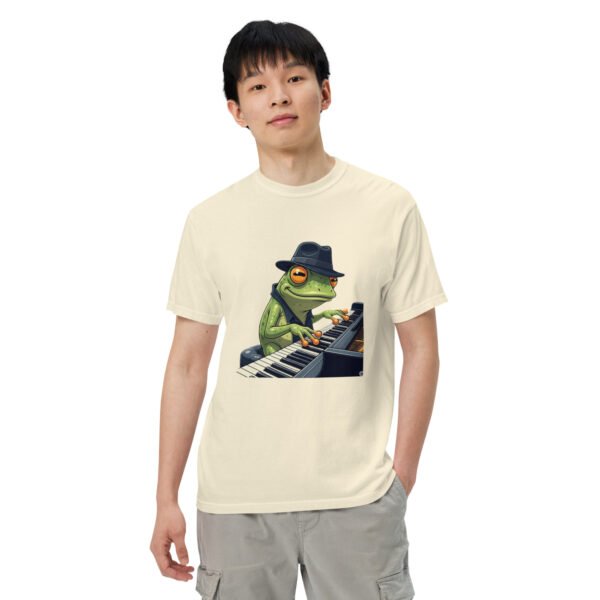Frog on Piano: Unisex garment-dyed heavyweight t-shirt - Image 44