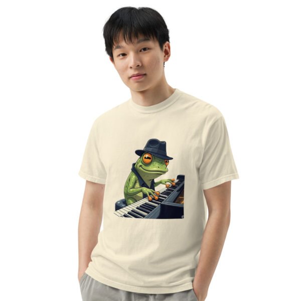 Frog on Piano: Unisex garment-dyed heavyweight t-shirt - Image 45