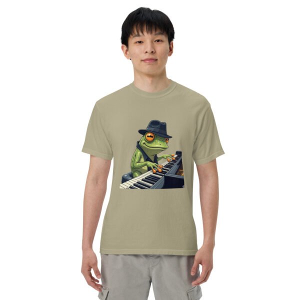 Frog on Piano: Unisex garment-dyed heavyweight t-shirt - Image 25