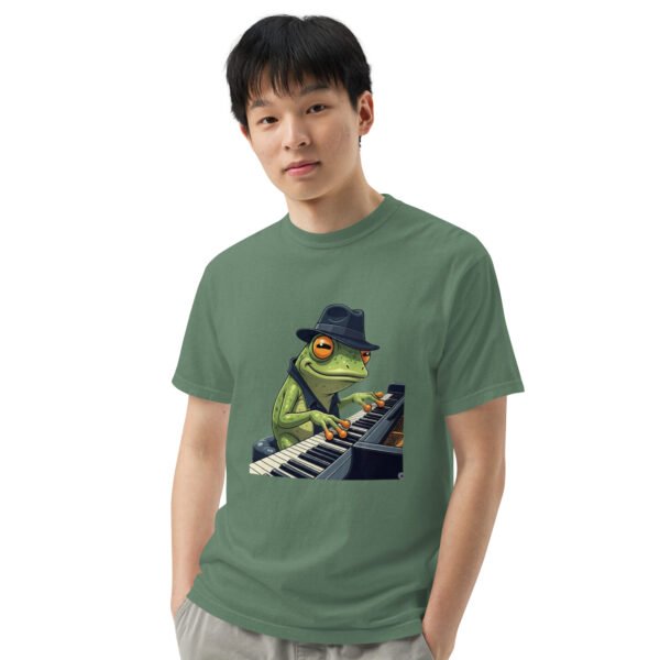 Frog on Piano: Unisex garment-dyed heavyweight t-shirt - Image 21