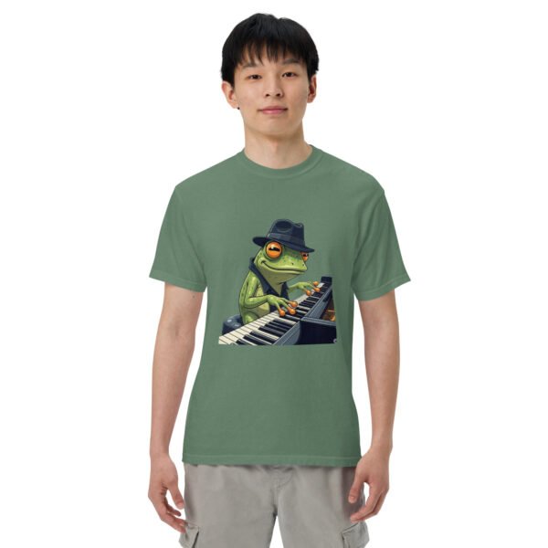 Frog on Piano: Unisex garment-dyed heavyweight t-shirt - Image 19