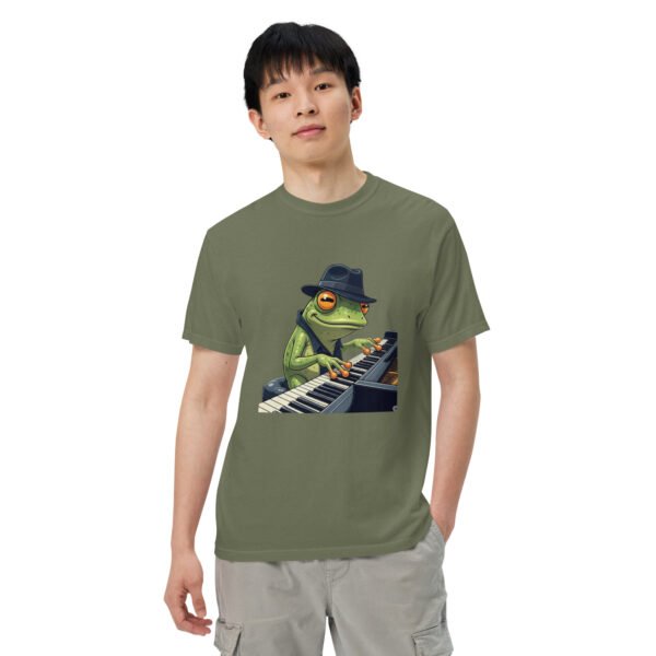 Frog on Piano: Unisex garment-dyed heavyweight t-shirt - Image 17