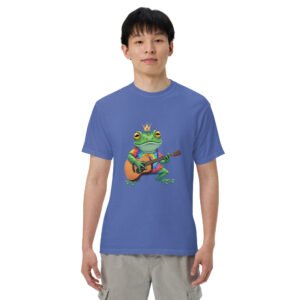 Frog on Guitar: Unisex garment-dyed heavyweight t-shirt