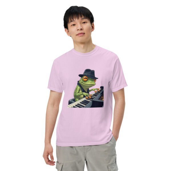 Frog on Piano: Unisex garment-dyed heavyweight t-shirt - Image 35