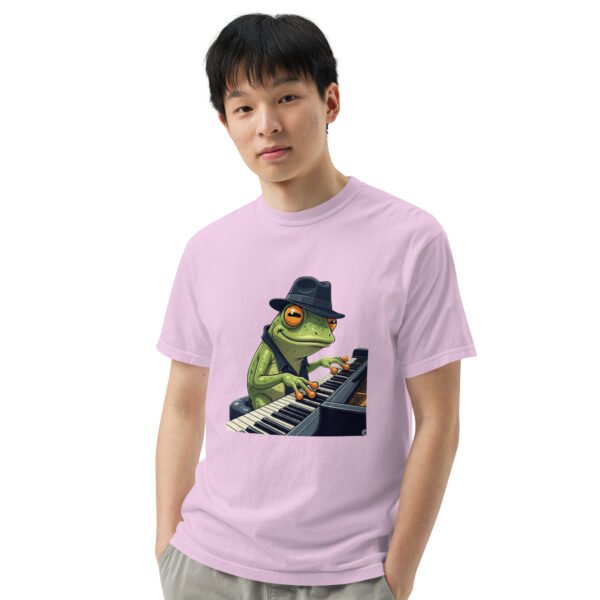 Frog on Piano: Unisex garment-dyed heavyweight t-shirt - Image 36