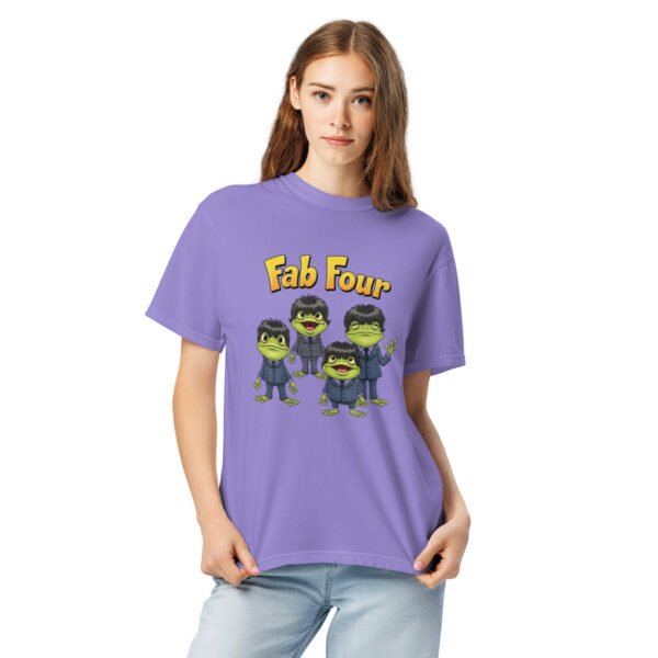 Fab Four Frogs: Unisex garment-dyed heavyweight t-shirt - Image 4