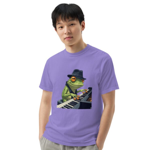 Frog on Piano: Unisex garment-dyed heavyweight t-shirt - Image 24