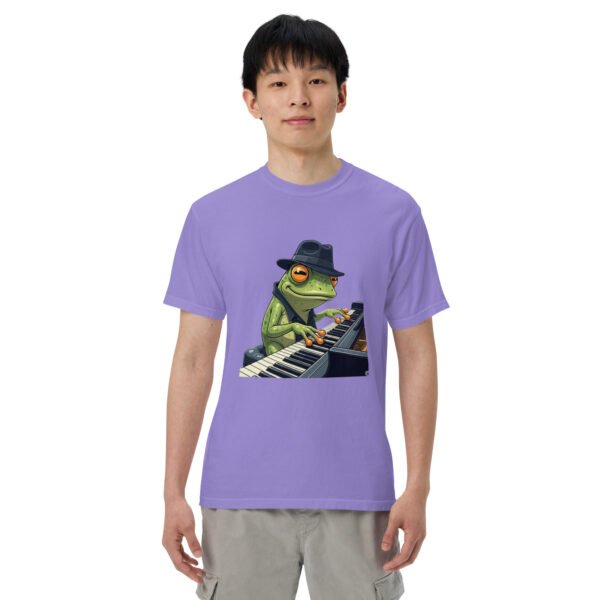 Frog on Piano: Unisex garment-dyed heavyweight t-shirt - Image 22