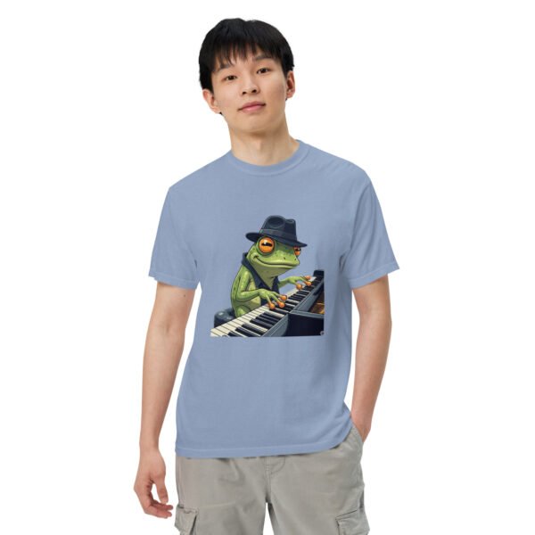 Frog on Piano: Unisex garment-dyed heavyweight t-shirt - Image 29