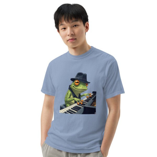 Frog on Piano: Unisex garment-dyed heavyweight t-shirt - Image 30