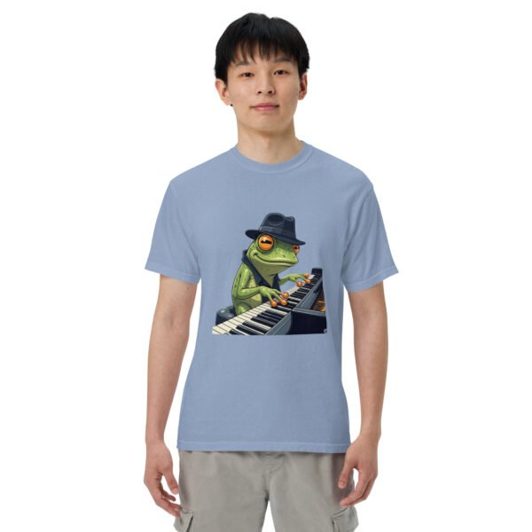 Frog on Piano: Unisex garment-dyed heavyweight t-shirt - Image 28