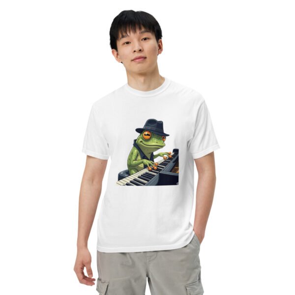 Frog on Piano: Unisex garment-dyed heavyweight t-shirt - Image 47