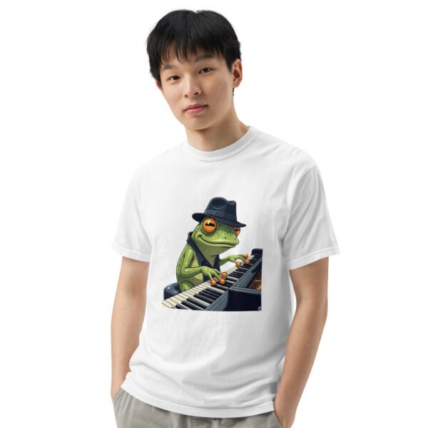 Frog on Piano: Unisex garment-dyed heavyweight t-shirt - Image 48