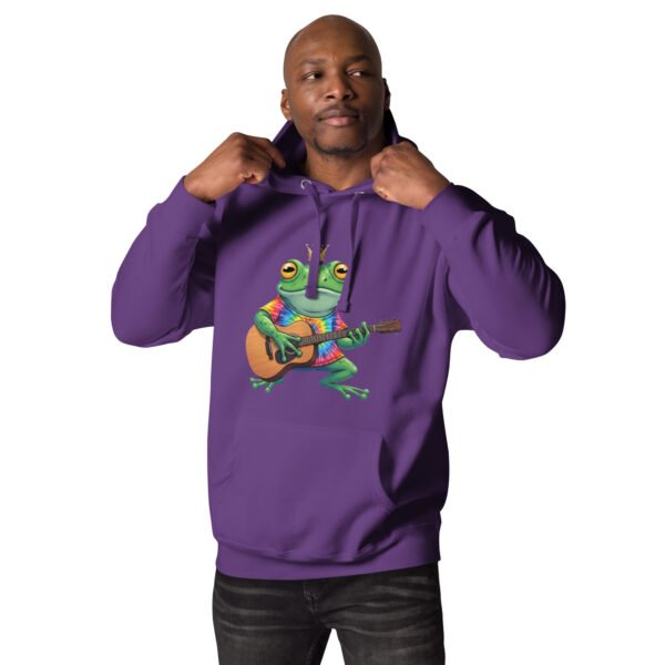 Frog Guitar: Unisex Hoodie - Image 3
