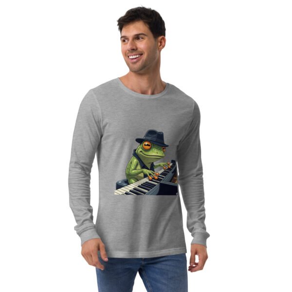 Frog on Piano: Unisex Long Sleeve Tee - Image 8