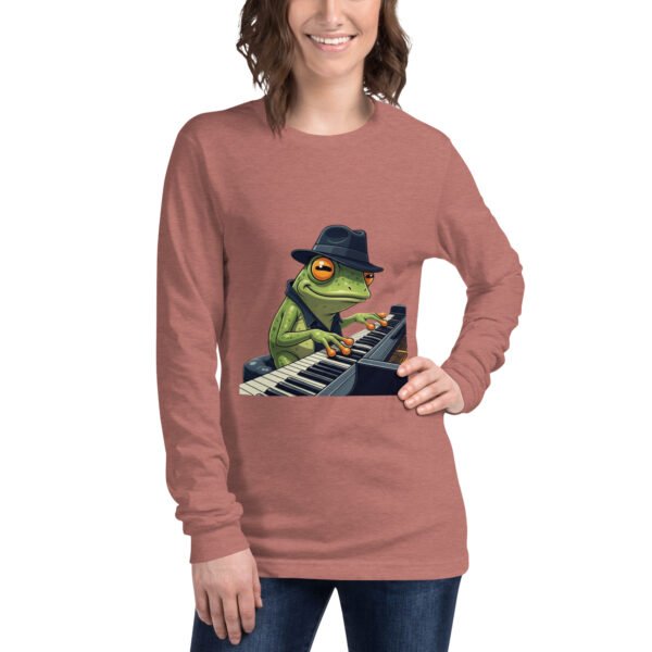Frog on Piano: Unisex Long Sleeve Tee - Image 7