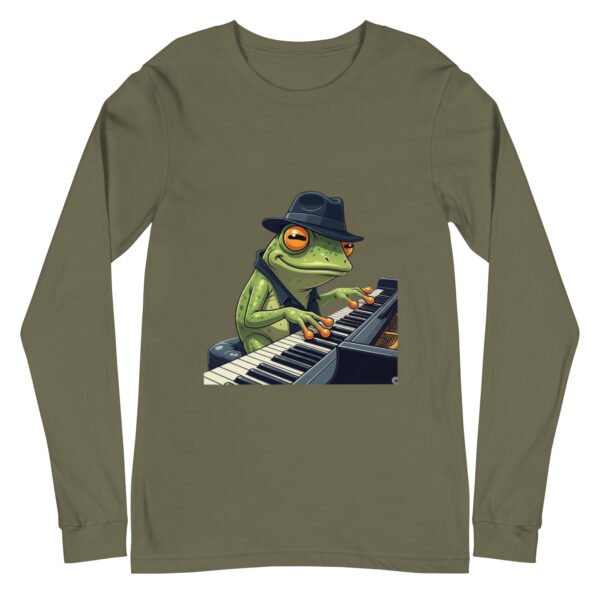 Frog on Piano: Unisex Long Sleeve Tee - Image 15