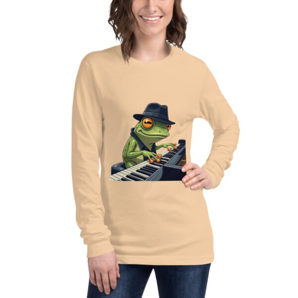 Frog on Piano: Unisex Long Sleeve Tee - Image 11