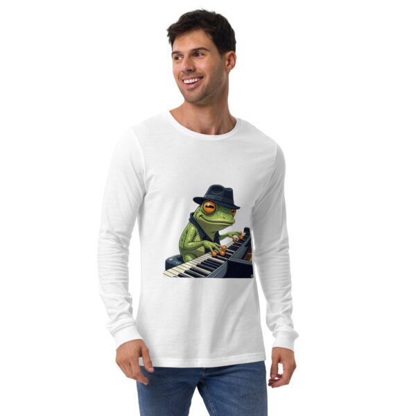 Frog on Piano: Unisex Long Sleeve Tee - Image 12