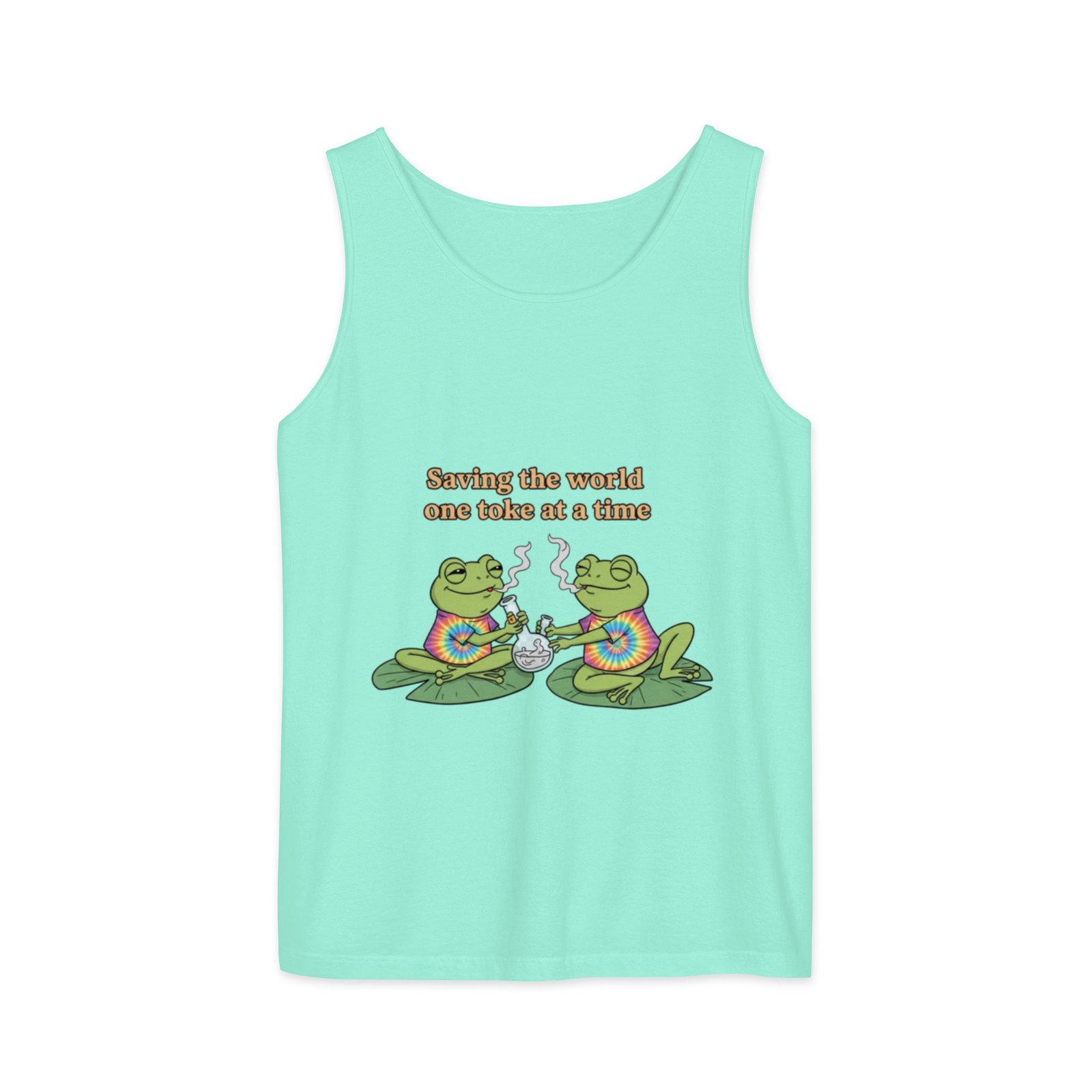 Saving the World: Unisex garment-dyed tank top - Image 8