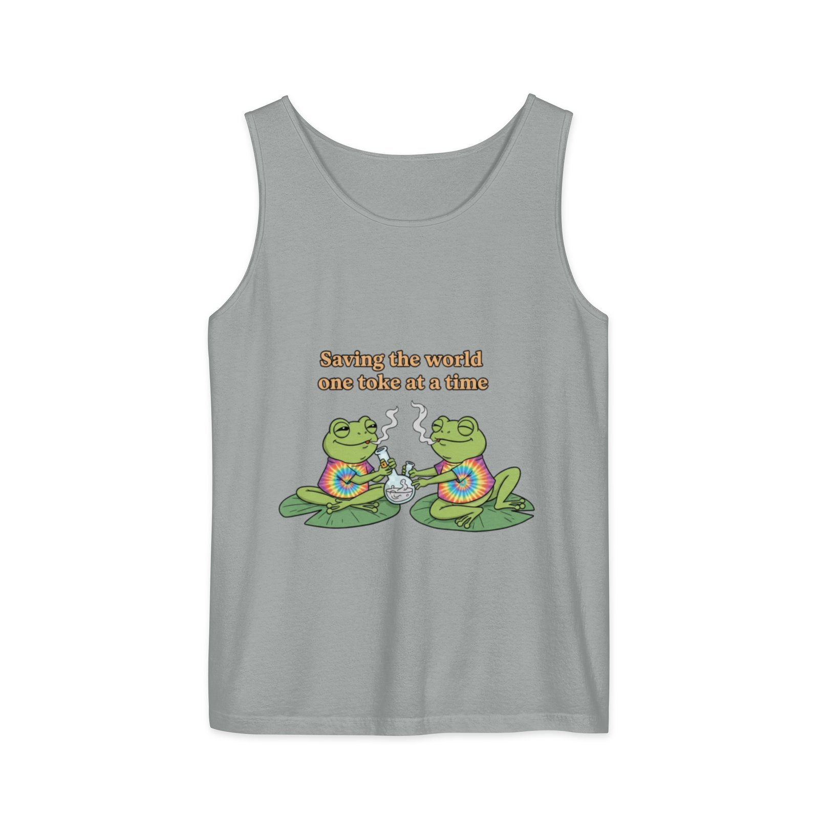 Saving the World: Unisex garment-dyed tank top - Image 4