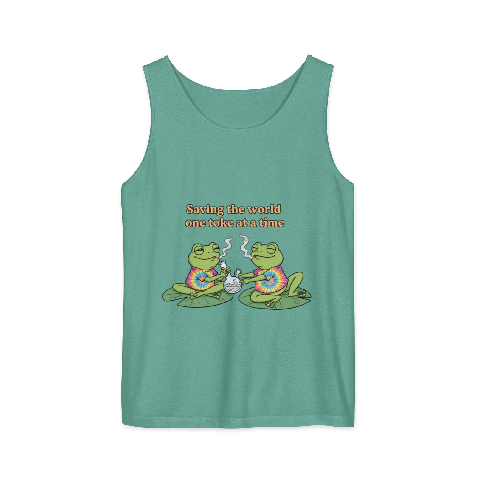 Saving the World: Unisex garment-dyed tank top - Image 2